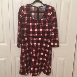 Never-worn Draper James Windowpane Red Black Dress